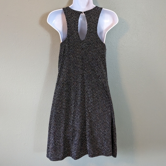 Everly Black Metallic Chevron Shirt Dress Size S - Picture 5 of 7